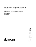 Indesit KD6G25X Instructions For Installation And Use Manual preview