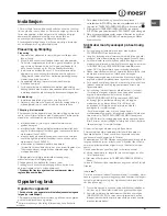 Preview for 47 page of Indesit NUIAA 12x Operating Instructions Manual