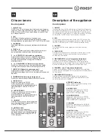 Preview for 3 page of Indesit TAAAN 6 FNF D series Operating Instructions Manual