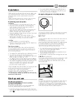 Preview for 9 page of Indesit TAAN 6 L FNF Series Operating Instructions Manual