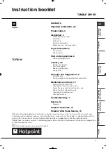 Preview for 1 page of Indesit TCFM 90 Instruction Booklet