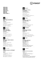 Preview for 1 page of Indesit VRH 60 C Operating Instructions Manual