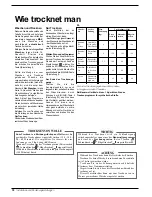 Preview for 22 page of Indesit WD105T Instructions For Installation And Use Manual