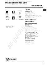 Preview for 1 page of Indesit WIL 1000 OT Instructions For Use Manual