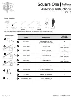 Preview for 1 page of Indiana Furniture Square One 17-10 Assembly Instructions