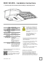 Preview for 2 page of INDO SiCURA Installation Instructions Manual