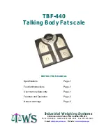 Industrial Weighing Systems TBF-440 Instruction Manual preview