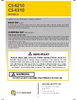 Preview for 2 page of Infasecure CS4210 Instructions Manual