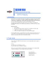 Preview for 1 page of Infinite SCOM-100 Troubleshooting Manual