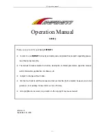 Preview for 1 page of Infinity 6250LQ Operation Manual