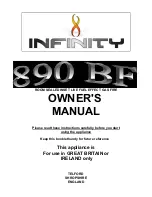 Infinity 890 BF Owner'S Manual preview