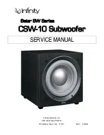 Предварительный просмотр 1 страницы Infinity Beta CSW-10 Service Manual