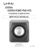 Infinity ENTRA Service Manual preview