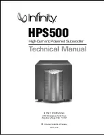 Infinity HPS-500 Technical Manual preview