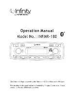 Preview for 1 page of Infinity INFMR-180 Operation Manual