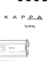 Предварительный просмотр 1 страницы Infinity Kappa Four Manual