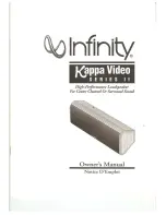 Infinity Kappa Video II Series Owner'S Manual предпросмотр