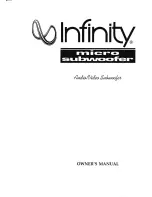 Preview for 1 page of Infinity Micro Subwoofer Owner'S Manual