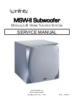 Preview for 1 page of Infinity MSW-II Service Manual