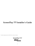 Preview for 1 page of InFocus ScreenPlay 777 Installer'S Manual