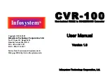 Infosystem Technology Corporation CVR-100 User Manual предпросмотр