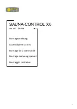 infra world SAUNA-CONTROL X0 Assembly Instructions Manual preview