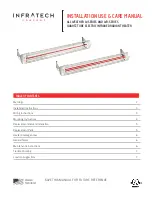 Preview for 1 page of Infratech INFRATUBE W Series Installation, Use & Care Manual