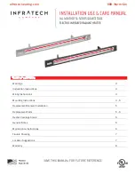 Infratech SL 1612 Installation, Use & Care Manual preview