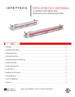 Infratech W series Installation Use & Care Instructions preview