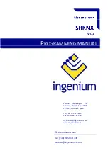 Preview for 1 page of Ingenium SRKNX Programming Manual