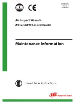 Preview for 1 page of Ingersoll-Rand 2934 Series Maintenance Information