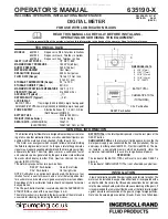 Preview for 1 page of Ingersoll-Rand 635190 Series Operator'S Manual