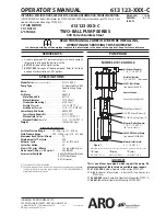 Предварительный просмотр 1 страницы Ingersoll-Rand ARO 613123-XXX-C Operator'S Manual