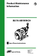 Ingersoll-Rand BU7A Product Maintenance Information предпросмотр