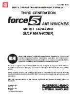 Предварительный просмотр 1 страницы Ingersoll-Rand force5 GULF MAN-RIDER FA2A-GMR Parts, Operation And Maintenance Manual