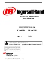 Ingersoll-Rand HP1300WCU Operating, Maintenance & Parts Manual preview