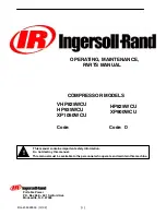 Ingersoll-Rand HP825WCU Operating, Maintenance And Parts Manual предпросмотр