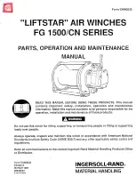 Ingersoll-Rand LIFTSTAR FG 1500/CN Series Parts, Operation And Maintenance Manual предпросмотр