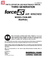 Ingersoll-Rand ManRider force5 FA5AMR-LAK1 Parts, Operation And Maintenance Manual preview