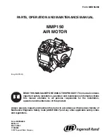 Ingersoll-Rand MMP150 Parts, Operation And Maintenance Manual preview