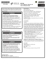 Preview for 2 page of Ingersoll-Rand NEXIA RP100 Quick Manual