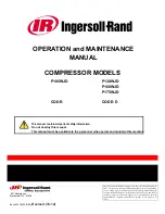 Ingersoll-Rand P105WJD Operation And Maintenance Manual preview