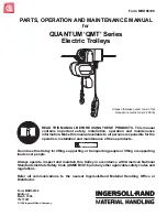 Preview for 1 page of Ingersoll-Rand QMT150 Parts, Operation And Maintenance Manual