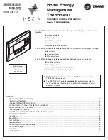 Ingersoll-Rand TRANE NEXIA TZEMT500BB32MAA Installation And User Instructions Manual preview