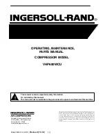 Ingersoll-Rand VHP600WCU Operating, Maintenance & Parts Manual preview