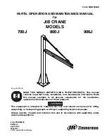 Preview for 1 page of Ingersoll-Rand Zimmerman 700J Parts, Operation And Maintenance Manual