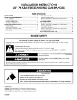 Preview for 1 page of Inglis GS470LEMB3 Installation Instructions Manual