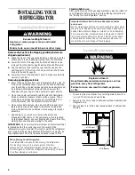 Предварительный просмотр 4 страницы Inglis TOP-MOUNT REFRIGERATOR Use & Care Manual