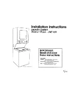 Inglis Washer-Dryer Installation Instructions Manual preview