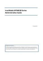 Предварительный просмотр 1 страницы InnoMedia MTA8328 Administrative Manual